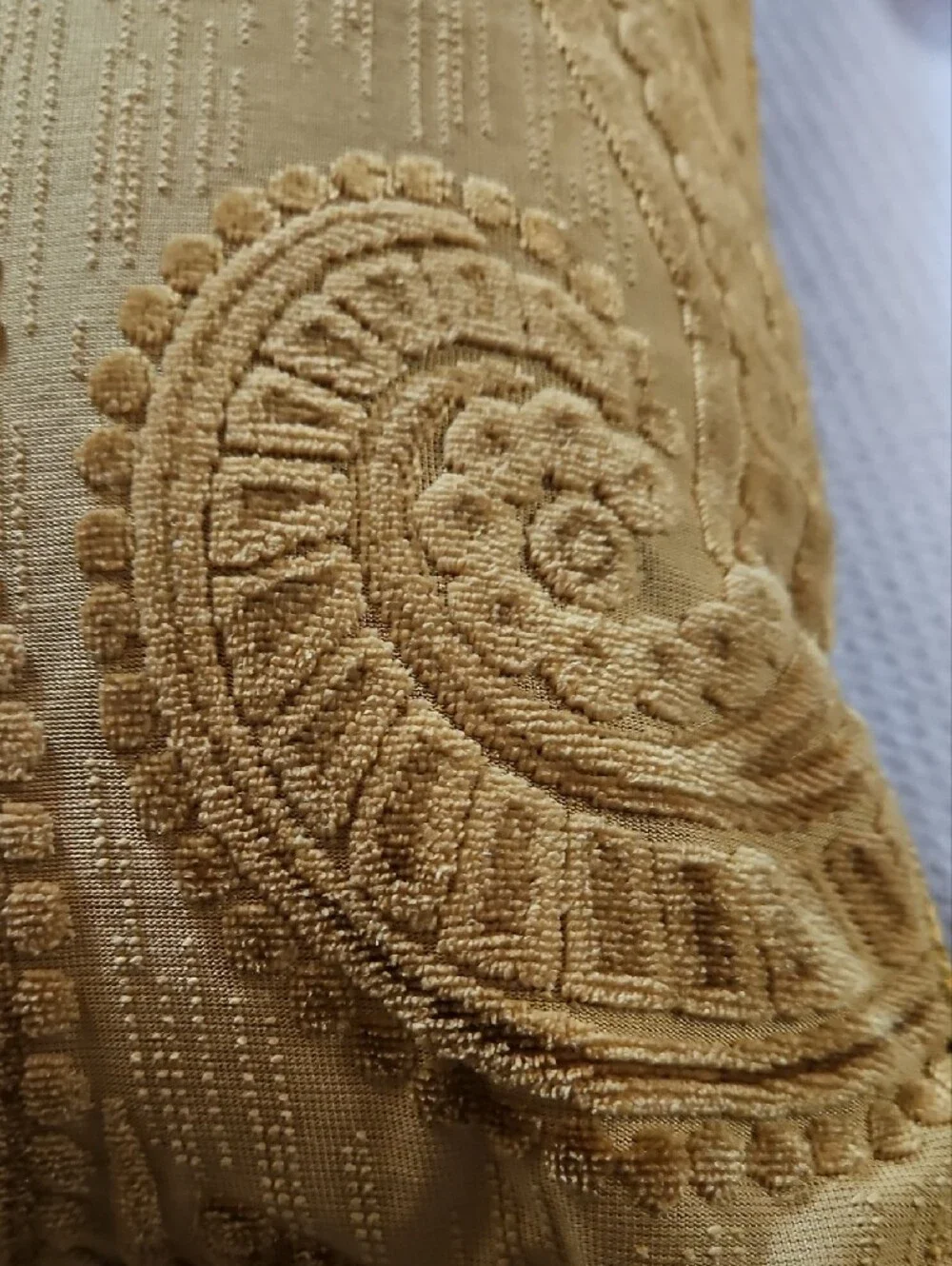 Peir 1 Imports Gold Textured Velvet Paisley Accent Pillow 18